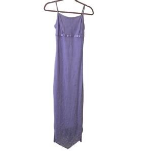 Candy Rocket Womens Sz Small Purple Babydoll Maxi Dress Sparkle Fairy Y2K Prom